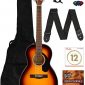 Solid Top Parlor Size Acoustic Guitar Bundle with Gig Bag