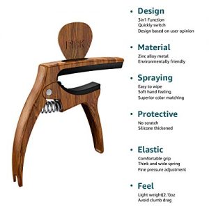 3 in 1 Zinc Alloy Metal Capo for Acoustic and Electric Guitars - Image 7