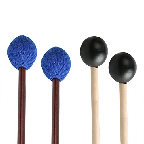 UNIME 2 Pairs Keyboard Marimba Mallets Wood Handle