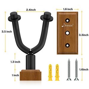Donner Black Walnut Guitar Wall Mount Hanger 3-Packs - Image 5