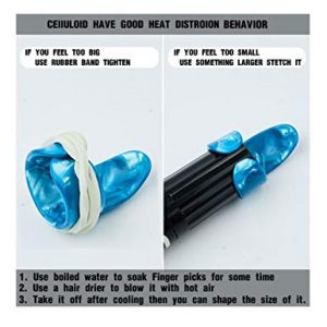 Celluloid Guitar Finger Picks Set with Case and Bonus Guitar Picks - Image 2