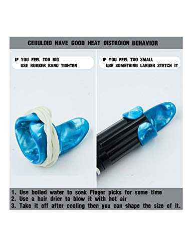 Celluloid Guitar Finger Picks Set with Case and Bonus Guitar Picks