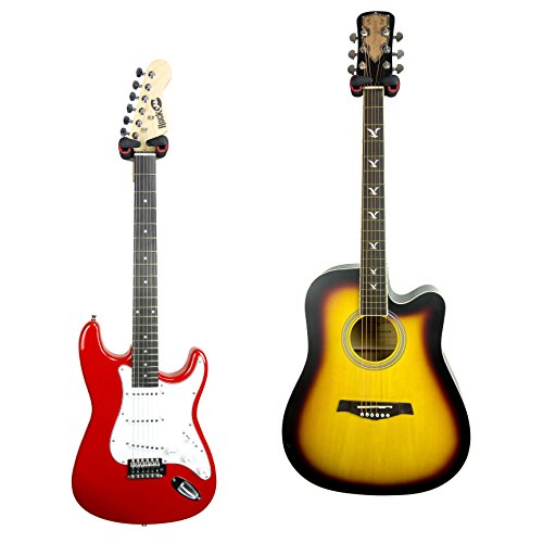 RockJam 2-Pack Guitar Hanger and Wall Mount Bracket Holder