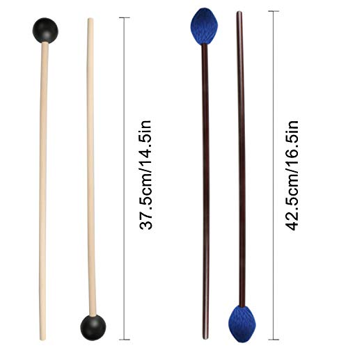 UNIME 2 Pairs Keyboard Marimba Mallets Wood Handle
