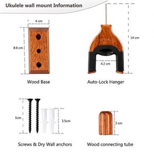 Auto Lock Ukulele Hanger, Hard Wood Base Ukulele Holder - Image 4