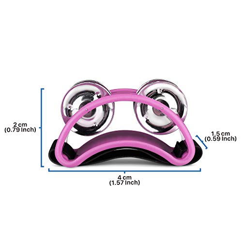 Flexzion Foot Tambourine Percussion with Double Row Steel Jingles