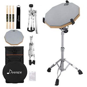 Donner Drum Practice Pad With Snare Drum Stand Adjustable Ki