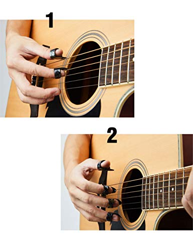 Celluloid Guitar Finger Picks Set with Case and Bonus Guitar Picks