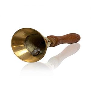 New Solid Brass 5" School Bell, Wooden Handle Hand Bell - Image 3