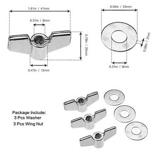 Hi Hat Cup Felt Cymbal Sleeves with Base Wing Nuts Cymbal Washer and Drum Keys for Drum Set - Image 6
