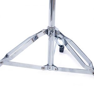 Height-Adjustable Silver Cymbal Stand - Drum Hardware Percussion Mount Holder Gear Set - Image 2