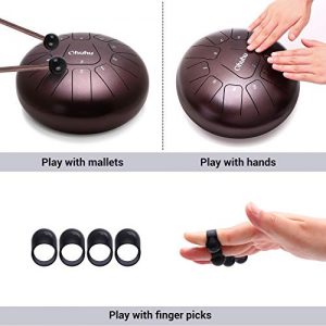 Ohuhu Steel Tongue Drum 10 Inch – 11 Notes in D Major with Bag & Mallets 🎶 Perfect for Beginners & Meditation 🧘 - Image 5