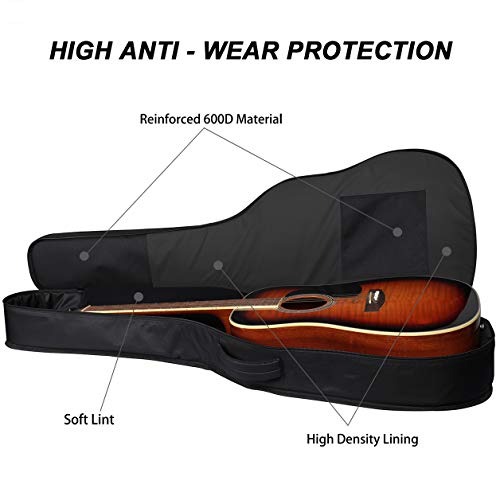 DRHOUSE Acoustic Guitar Soft Case 40 41 42 Inch 10mm