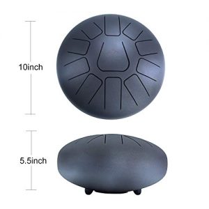 EastRock Steel Tongue Drum, 11 Notes 10 Inch Pan Drum Percussion Steel Drum - Image 4