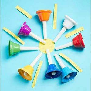 8 Diatonic Color-Coded Hand Bells with Sheet Music Book - Image 5