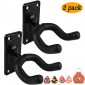 Guitar hanger Guitar hook Guitar holder Guitar wall mount hangers for Electric Acoustic and Bass Guitars (2 Pack Metal Square)