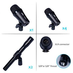 Supercardioid Dynamic Instrument Microphone - Pro 7-Piece Wired Dynamic Drum Mic Kit - Kick Bass - Image 4
