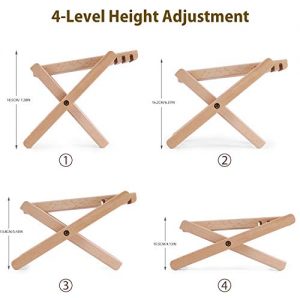 ammoon Guitar Foot Rest Foldable Solid Beech Wood Footstool - Image 2