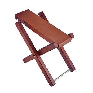 NUZAMAS Adjustable Solid Wood Guitar Footstool, Foldable, Height and Angle Adjustable, Heavy Duty, Music Foot Stool, 27cm x 13cm
