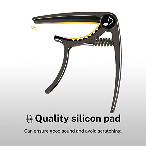 Donner Guitar Capo Easy Use for Electric and Acoustic Guitars Black