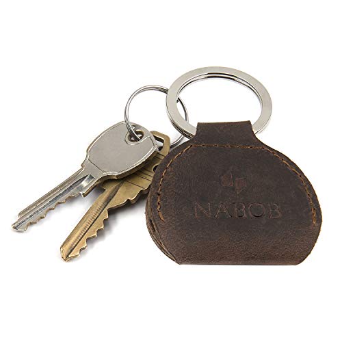 Rustic Leather Guitar Pick Holder Case With Keychain Full Grain