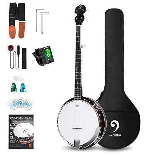 5-String Banjo, Mahogany Open-back Banjo with Resonator
