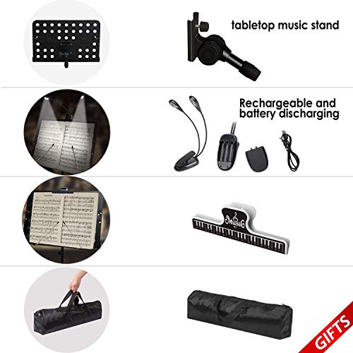 T-SIGN Dual-Use Sheet Music Stand, Tabletop Music Book Stand