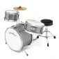 Ashthorpe 3-Piece Complete Kid's Junior Drum Set - Children's Beginner Kit with 14