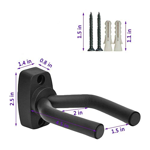 Guitar Wall Mount Hanger 6 Pack, Guitar Hanger Wall Hook Holder