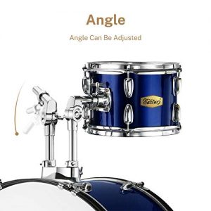 Eastar 22 Inch Full-Size Drum Set for Beginners & Intermediates - Complete 5 Piece Kit with Cymbals, Stands, Stool & Sticks in Metallic Blue - Image 6