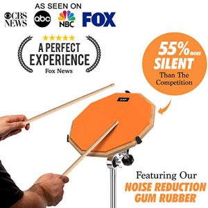 Practice Pad & Snare Stand Bundle - Drum Pad Double Sided with Drumsticks and Drum Stand for Four Inch Snare Drum With Two Different Surfaces for Drum Practice - Silent Drum Double Sided Practice Pad - Image 4