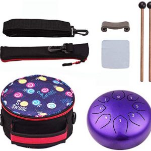 Metal Tongue Drum 6 inches eight Notes Percussion Instrument C-Key Handpan Drum with Bag - Image 3