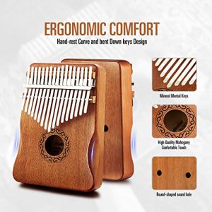 Kalimba Thumb Piano 17 Keys with Mahogany Wood, - Image 3