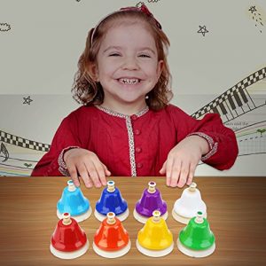 Hand Bell Set, 8 Note Diatonic Metal Bells, Musical Bells for Kids - Image 8