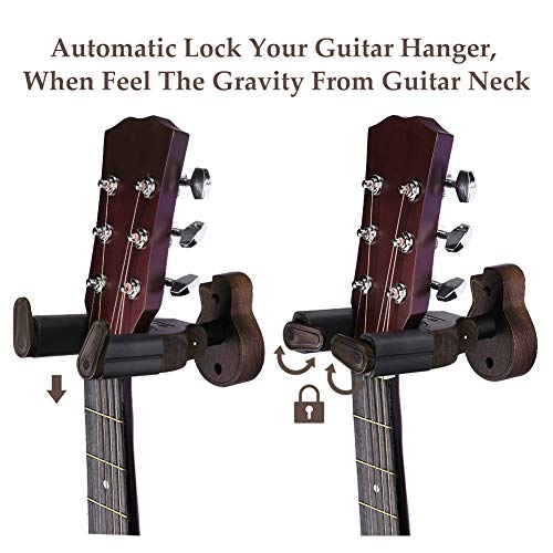 Guitar Hangers Black Walnut Hard Wood Wall Hook Holder Stand