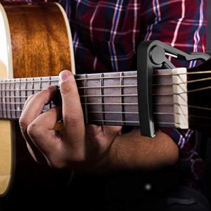 Capo,Guitar Capo Black with Guitar Tuner Clip-On Tuner - Image 2