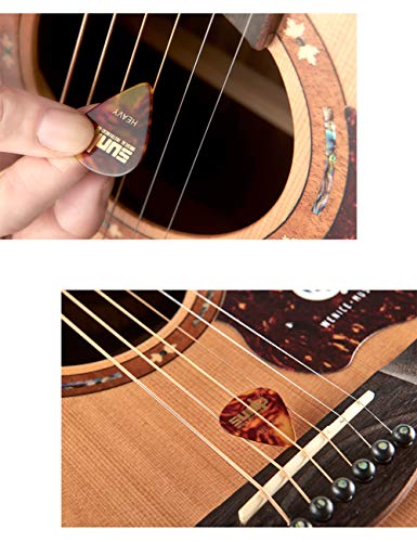 Premium Guitar Picks Variety Pack (24pcs) – Thin, Medium & Heavy Gauge with Holder for Electric & Acoustic Guitars
