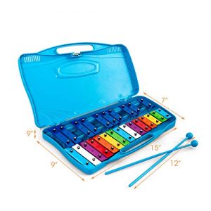 Xylophone w/Case, Colorful Musical Toy w/Clear Tuned Metal Keys - Image 9
