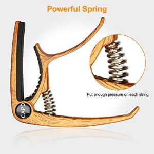 SUNJOYCO 3 in 1 Zinc Metal Guitar Capo and Rosewood Color Capo - Image 2