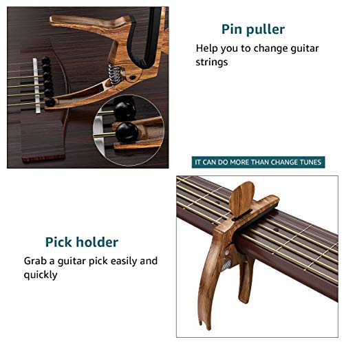 3 in 1 Zinc Alloy Metal Capo for Acoustic and Electric Guitars