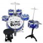 Reditmo Kids Jazz Drum Set, 6 Drums, 2 Cymbals, Chair, Kick Pedal, 2 Drumsticks, Stool