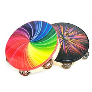 Percussion Instrument 8 Inch Double Row Colorful Tambourine - Image 7