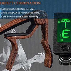 Guitar Tuner Clip-On Tuner with Guitar Capo Rosewood Color Capo - Image 3