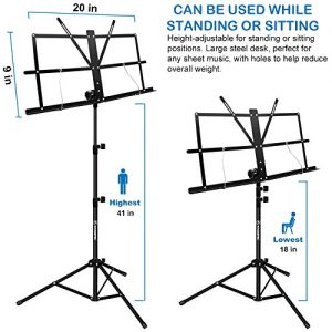 Kasonic Professional Collapsible Music Stand with LED Light – Portable, Adjustable, and Durable for Performances - Image 7