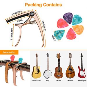 SUNJOYCO 3 in 1 Zinc Metal Guitar Capo and Rosewood Color Capo - Image 6