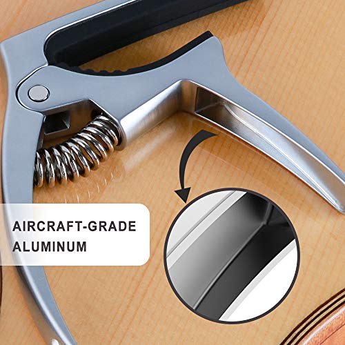 Multifunction Guitar Capo 3 in1 Zinc Alloy Metal Capo Silver
