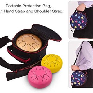 Metal Tongue Drum 6 inches eight Notes Percussion Instrument C-Key Handpan Drum with Bag - Image 5