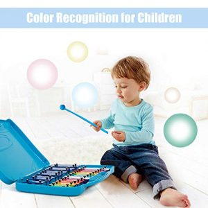 Xylophone w/Case, Colorful Musical Toy w/Clear Tuned Metal Keys - Image 7