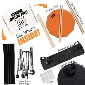 Practice Pad & Snare Stand Bundle - Drum Pad Double Sided with Drumsticks and Drum Stand for Four Inch Snare Drum With Two Different Surfaces for Drum Practice - Silent Drum Double Sided Practice Pad - Image 7
