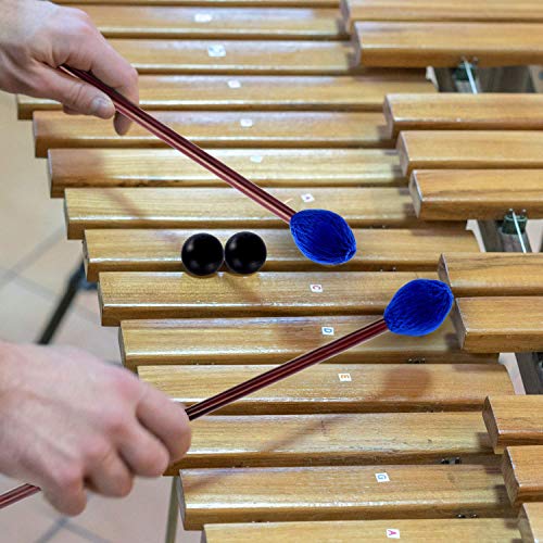 Yarn Head Marimba Mallets and 1 Pair Rubber Mallets Sticks